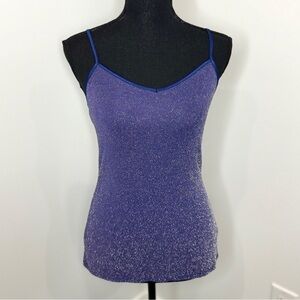 Express Purple Sparkly Stretchy Tank Top (S)